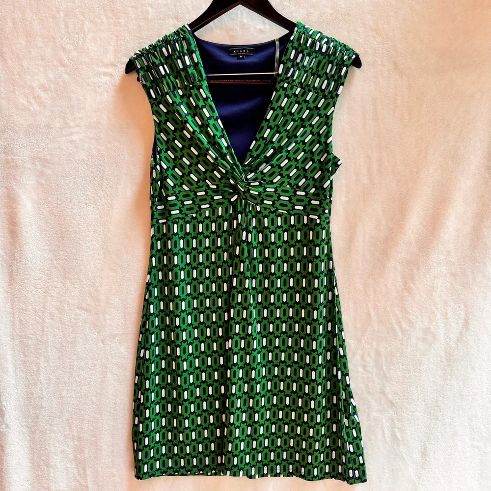 LAST CALL FINAL PRICE GREAT DEAL Kiara Geometric Twist Front Dress Medium EUC - Picture 1 of 7